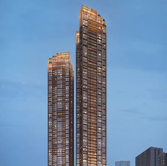 Runwal Raaya tower exterior with sun decks in Worli